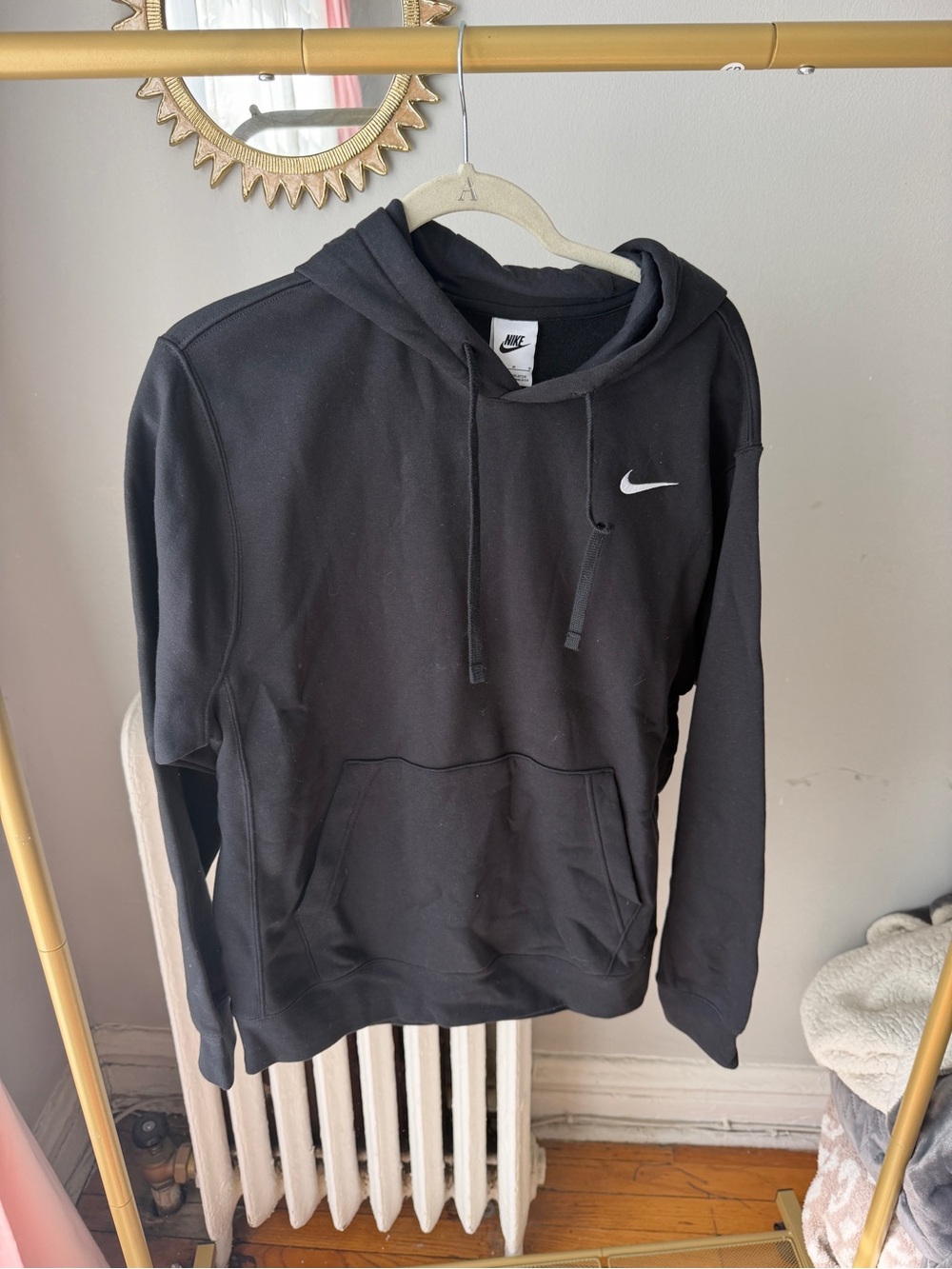 Nike Black Pullover Hoodie with White Swoosh